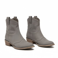 Sadie | Gepolstert Runde Spitze Cowboy-Stiefeletten in Grau
