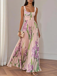 Yara™ - Maxikleid aus Plisseeschiffon in Rosa