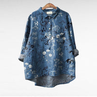 Olivia | Oversized Leinen-Bluse in Print 5