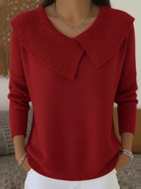 Lucia | Warmer Pullover mit weichem Kragen in Rot