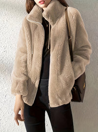 Paula | Stylische Winterjacke Damen mit Reißverschluss in Khaki