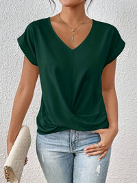 Cleo | Lässiges T-Shirt mit Sweetheart-Ausschnitt in Grün