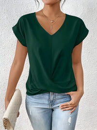 Lydia | Lässiges T-Shirt mit V-Ausschnitt in Grün