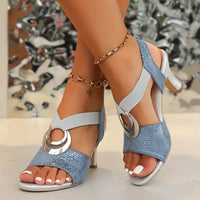 Hannah | Knöchelriemen Verstellbar Sandalen in Blau