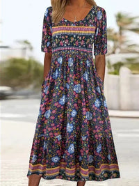 Jenna | Rundhals Boho-Kleid in Multicolor4