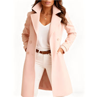 Camille - Elegant geschnittener Damenmantel im einreihigen Design in Rosa