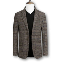 Lukas | Eleganter Herrenblazer im Tartan-Stil in Braun
