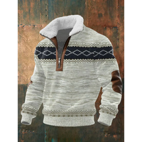 Tobias | ThermoSoft | Fleecepullover mit Stehkragen in Grau/Schwarz