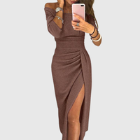 Lily | Chices Maxikleid mit Neckholder in Braun