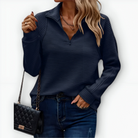 Camila | Pullover mit Halbreißverschluss in Blau