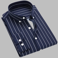 Herrenhemd aus kariertem Oxford-Material in Schwarz