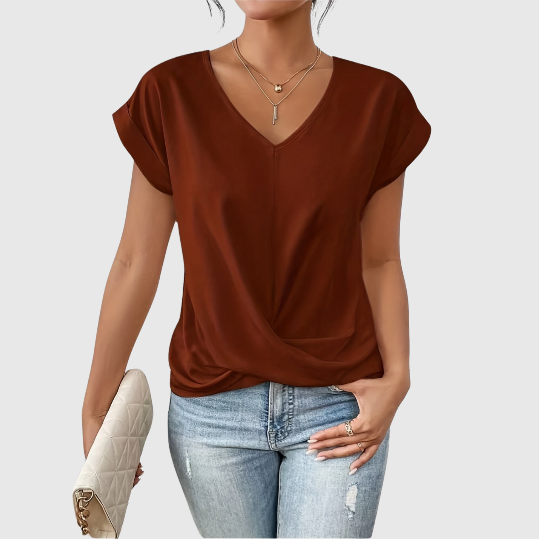 Birgit™ - Weiches v-neck t-shirt für stilvollen komfort