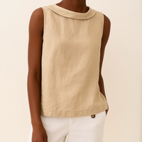 Serena | Damen Rollkragen Ärmelloses Top – Rollkragen Top Ärmellos Sommer 2026 in Beige