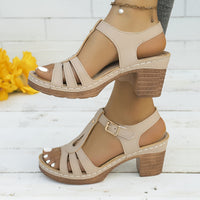 Bridget | Blockabsatz Atmungsaktiv Sandalen in Khaki