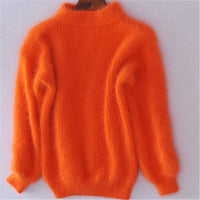 Emilie - Locker gestrickter Wollpullover in Orange