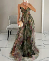 Flora | Maxikleid mit Blumenprint (LIMITIERTE AUFLAGE) in Grün