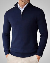 Werner | Herren Klassischer Rundhalskragen Kaschmirpullover in Marineblau