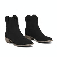Sadie | Gepolstert Runde Spitze Cowboy-Stiefeletten in Schwarz