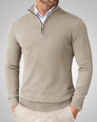 Werner | Herren Klassischer Rundhalskragen Kaschmirpullover in Khaki