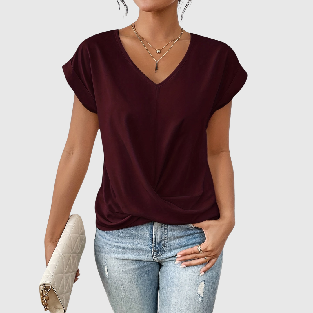 Birgit™ - Weiches v-neck t-shirt für stilvollen komfort