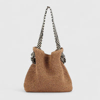Alisa | Damen Geflochtene Umhängetasche Schultergurt – Boho Geflochten Tasche 2026 in Warmbraun