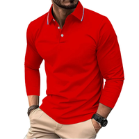 Rafael | Premium Polo Herren stilvoll mit kontrastierendem Kragen in Rot