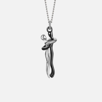 Mia | Elegante Halskette Damen Ewige Liebesumarmung in Silber & Schwarz