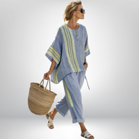 Daisy | Boho Komplett mit Streifen in Blau