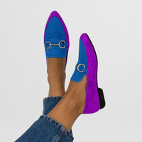 Amelia | Komfortable Damen Mokassins in Lila Blau