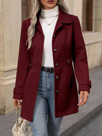 Hanna | Eleganter Tweed-Wintermantel Damen modern in Karminrot