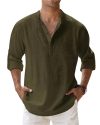 Fiorenzo Cotton Shirt in Dunkelgrün
