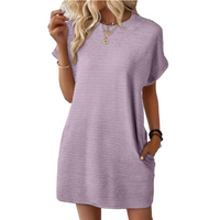 Ivay™ – Minimalistisches Sommerkleid mit Rundhalsausschnitt in Ljuslila