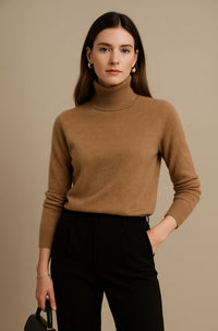Ella | Damen Kaschmirpullover modern & komfortabel in Karamell