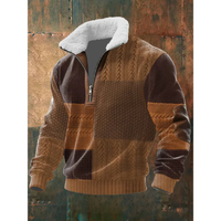 Tobias | ThermoSoft | Fleecepullover mit Stehkragen in Dunkelbraun