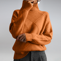 Camille - Damen Rollkragenpullover in Orange