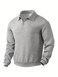 Rafael | Vintage-Zip-Pullover mit geometrischem Design in Grau