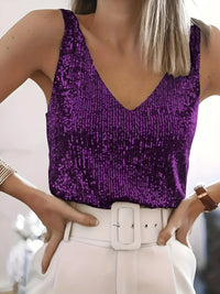 Cosima | Damen Elegantes Oberteil | Glitzer in Violett