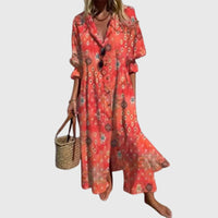 Zariah | Elegantes Maxikleid im Boho-Stil in Rot