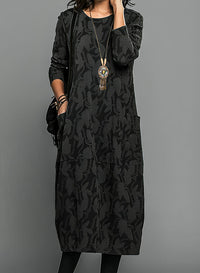 Mara | Winterkleid Damen mit Rundhalsausschnitt stylisch in Schwarz