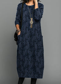 Mara | Winterkleid Damen mit Rundhalsausschnitt stylisch in Blau
