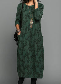 Mara | Winterkleid Damen mit Rundhalsausschnitt stylisch in Grün