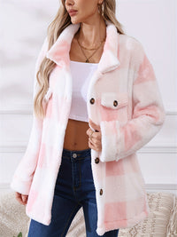 Laura | Stylischer Damen-Teddy-Wintermantel warm in Rosa