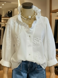 Britta | Komfortable Damen Freizeitbluse elegant in Weiß