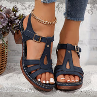 Bridget | Blockabsatz Atmungsaktiv Sandalen in Marineblau