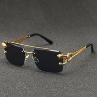 Retro-Stil Rahmenlose Sonnenbrille für Herren | Ideal für den täglichen Gebrauch im Freien in Schwarz