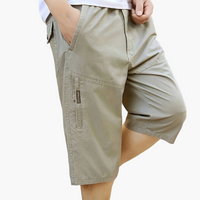 Herren-Bermudashorts mit Taschen für die alltägliche Freizeit in Hellgrau