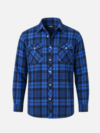 Julian | Herren Flanell Karo Hemd in Blau
