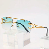 Retro-Stil Rahmenlose Sonnenbrille für Herren | Ideal für den täglichen Gebrauch im Freien in Grün