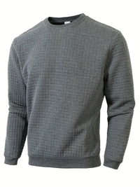 Beckham | Bohemian Plaid Langarm Pullover in Dunkelgrau