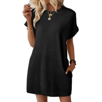 Ivay™ – Minimalistisches Sommerkleid mit Rundhalsausschnitt in Schwarz
